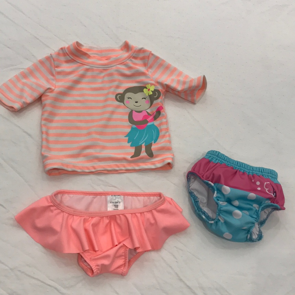 Carters Rashguard Set & Swim Diaper 18mo/1yr